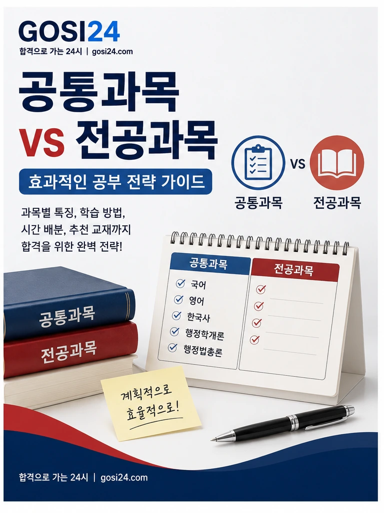 9급 공무원 공통과목과 전공과목 공부순서 및 학습 전략 비교