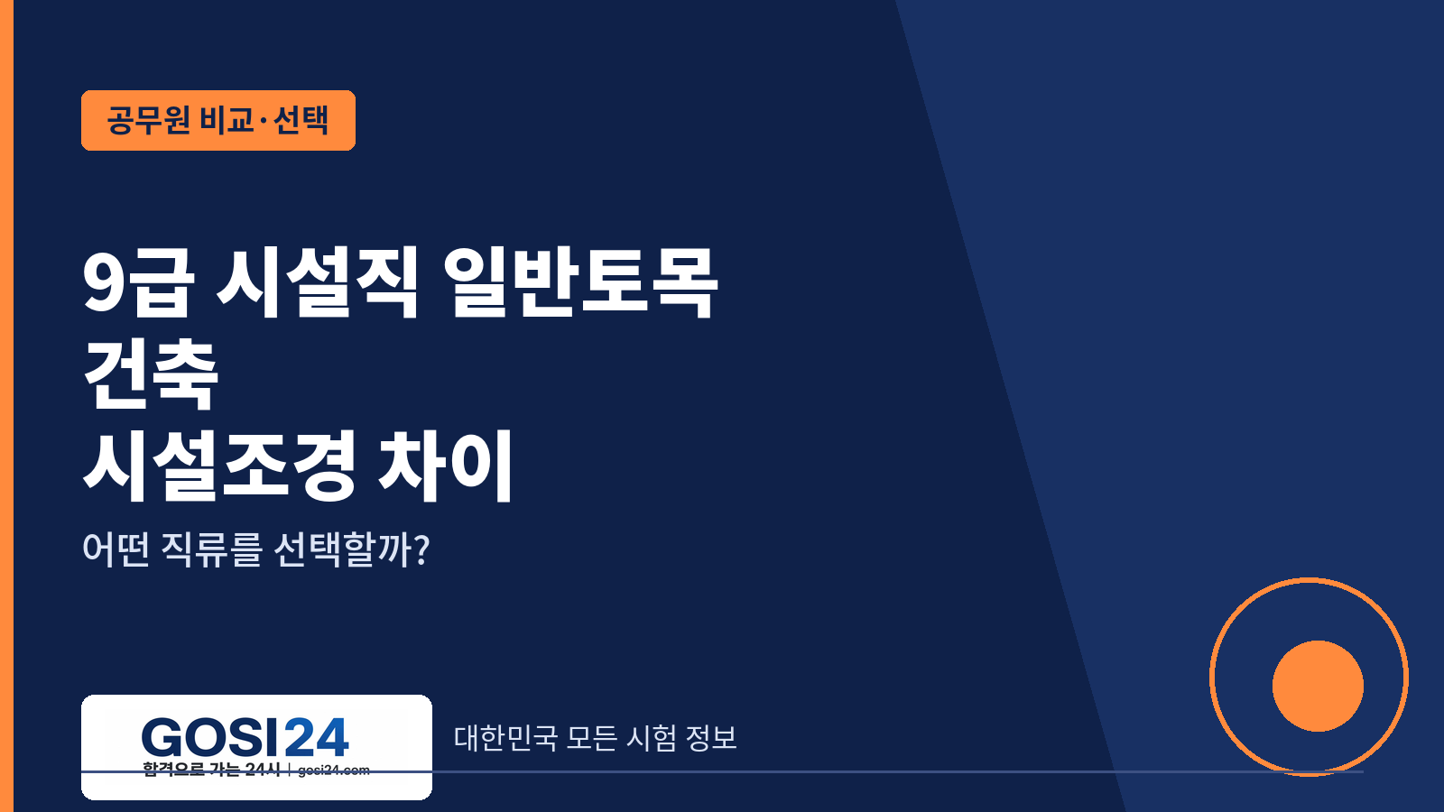 9급 시설직 일반토목·건축·시설조경 차이｜어떤 직류를 선택할까?