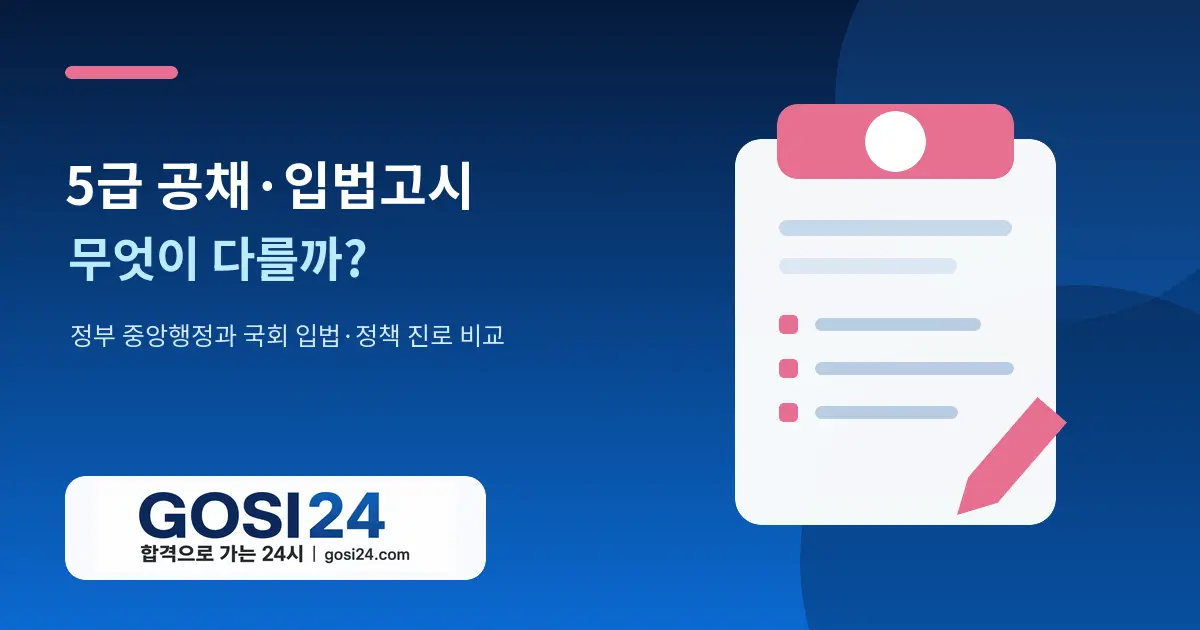 5급 공채와 입법고시의 정부 중앙행정·국회 입법 정책 진로 차이